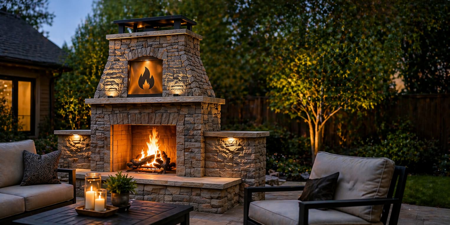 Outdoor Fireplace Construction